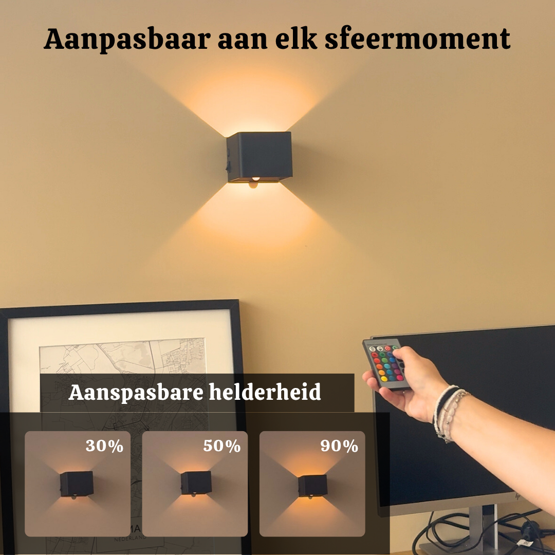 Draadloze RGB Wandlamp | Wit & Kleurenlicht | 60 Dagen