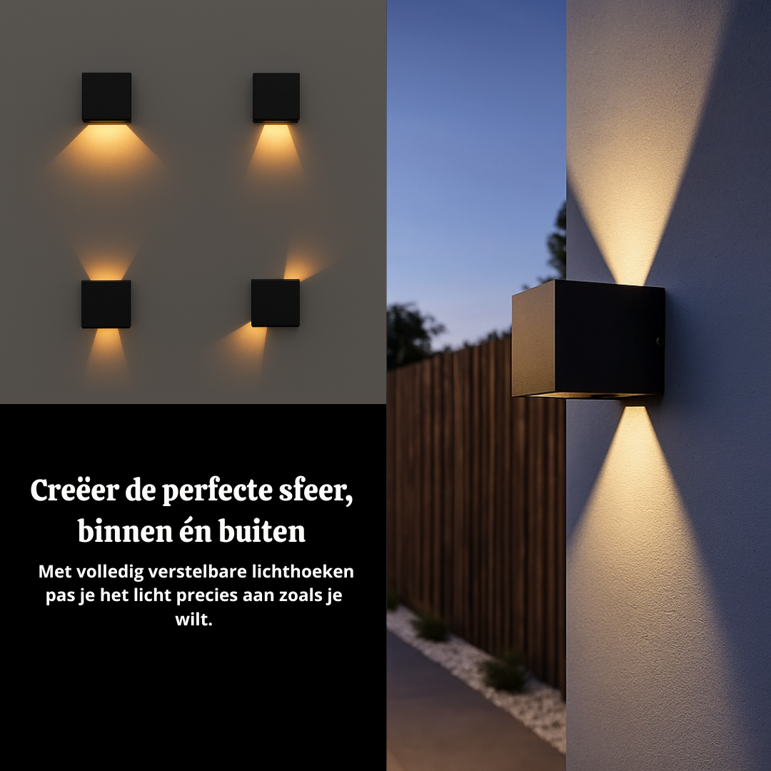 Aanpasbare Lichthoeken Binnen & Buiten wandlamp