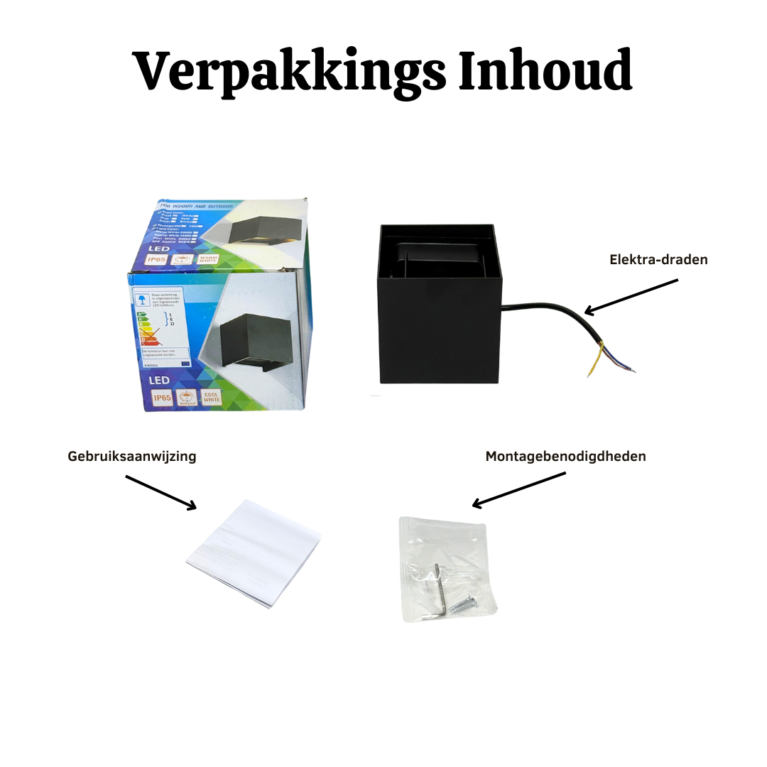 Verpakings inhoud Binnen & Buiten wandlamp