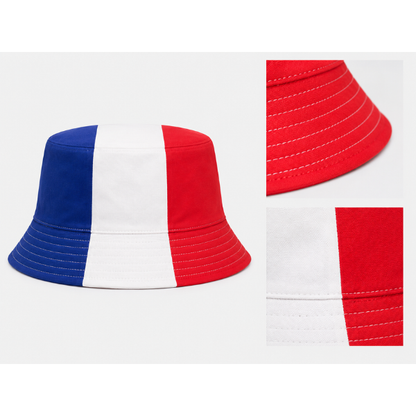 Franse bucket hat – Frankrijk supporter hoed blauw wit rood – dubbelzijdig draagbaar