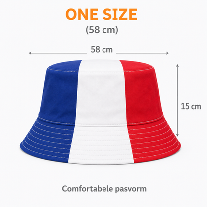 Franse bucket hat – Frankrijk supporter hoed blauw wit rood – dubbelzijdig draagbaar