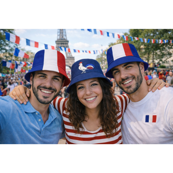 Franse bucket hat – Frankrijk supporter hoed blauw wit rood – dubbelzijdig draagbaar
