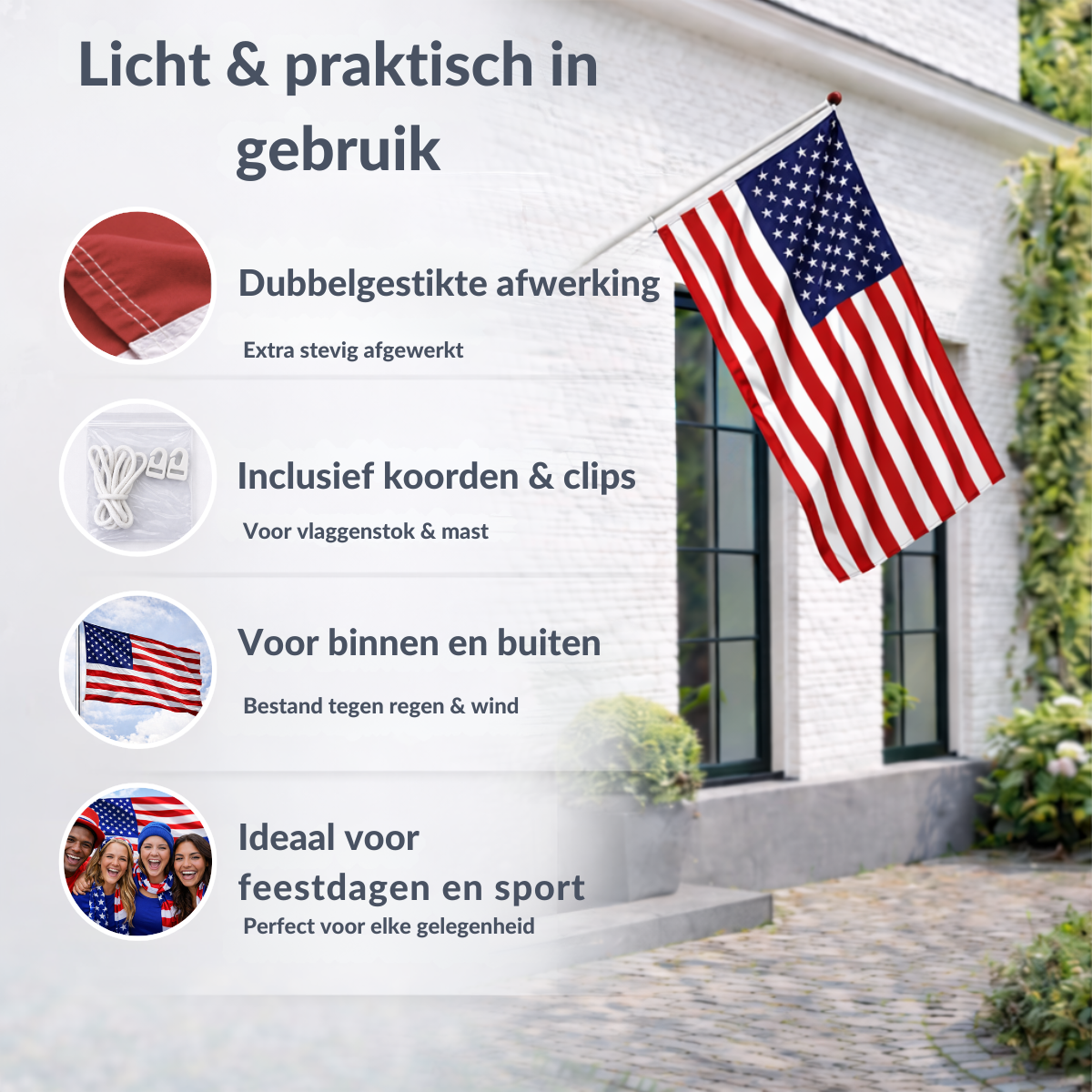 Amerikaanse Vlag 100x150 cm – USA Vlag Stars and Stripes – VS Vlag voor Buiten, Evenementen & Decoratie
