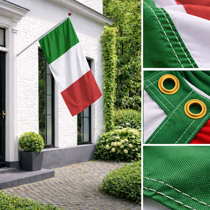 Italiaanse Vlag 100x150 cm – Italië Vlag Groen Wit Rood – Supportersvlag voor WK, EK, Voetbal & Evenementen