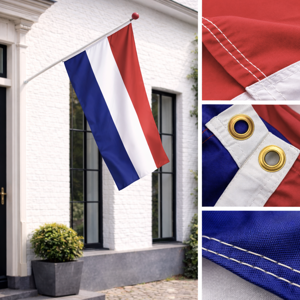Nederlandse vlag premium 3-laags 100x150 cm – Nederland vlag rood wit blauw – sterke vlag voor WK, EK, Koningsdag en nationale feestdagen