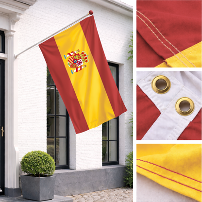 Spanje Vlag 100x150 cm – Spanje Vlag Rood Geel – Supportersvlag voor WK, EK, Voetbal & Evenementen