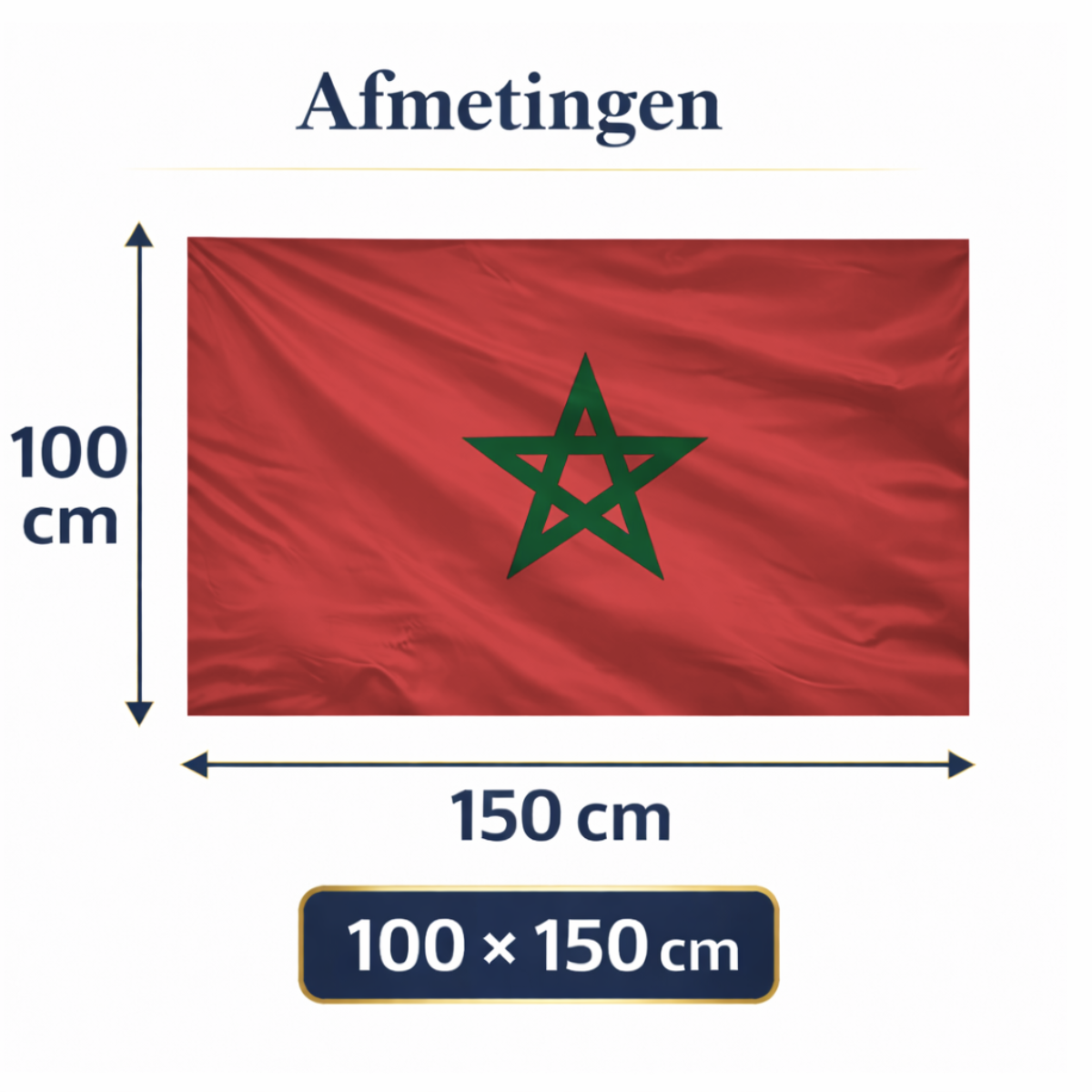 Marokkaanse Vlag 100x150 cm  – Supportersvlag voor WK, EK & Evenementen