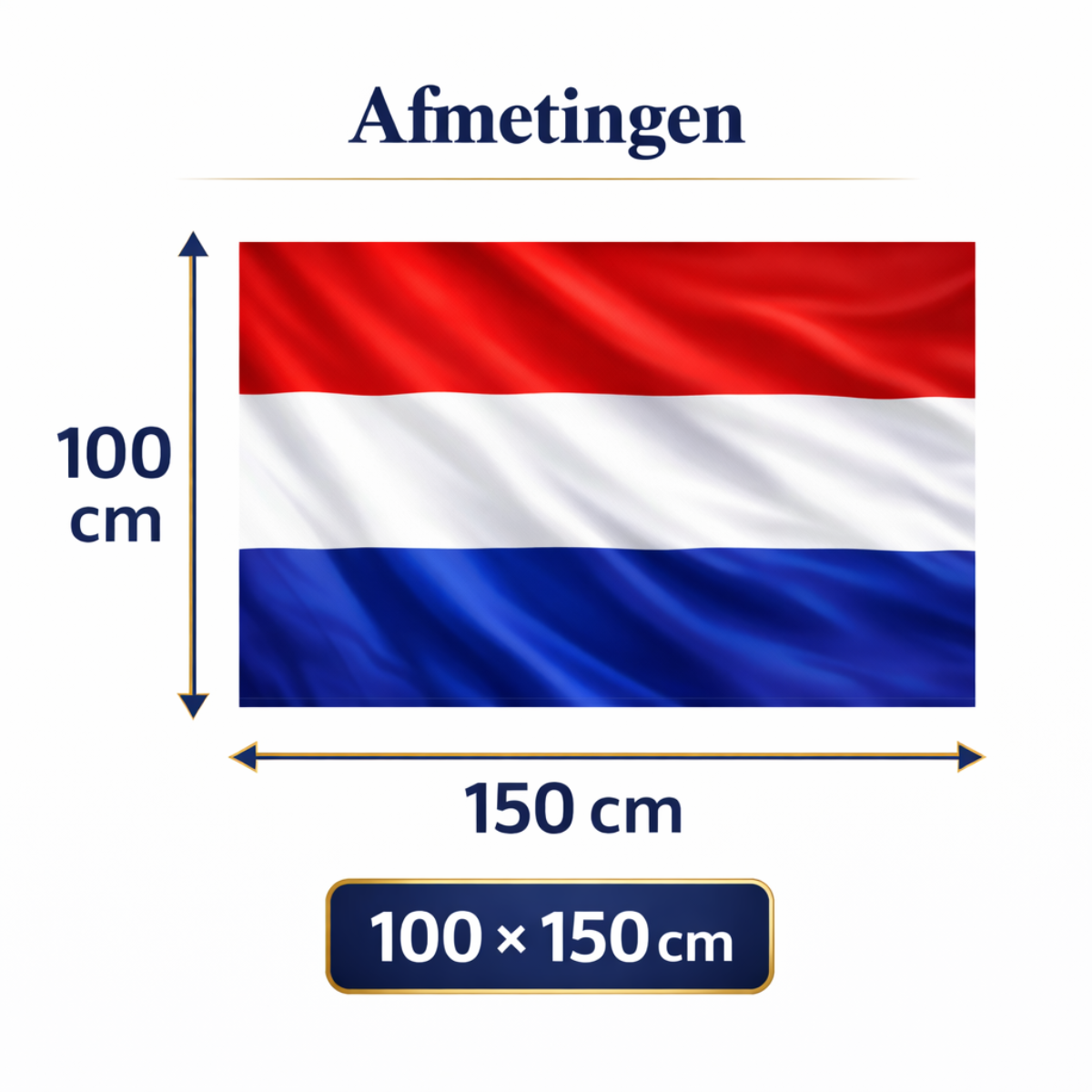 Nederlandse vlag premium 3-laags 100x150 cm – Nederland vlag rood wit blauw – sterke vlag voor WK, EK, Koningsdag en nationale feestdagen