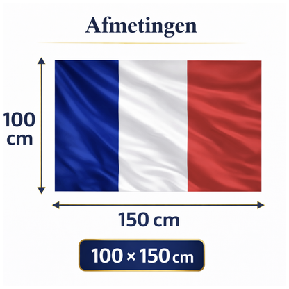 Franse Vlag 100x150 cm – Franse Vlag Blauw Wit Rood – Supportersvlag voor WK, EK, Voetbal & Evenementen
