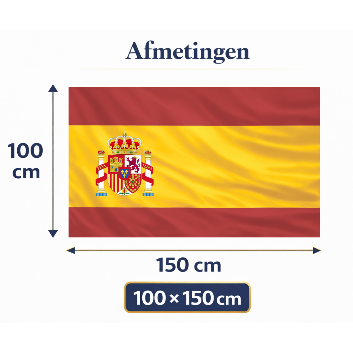 Spanje Vlag 100x150 cm – Spanje Vlag Rood Geel – Supportersvlag voor WK, EK, Voetbal & Evenementen