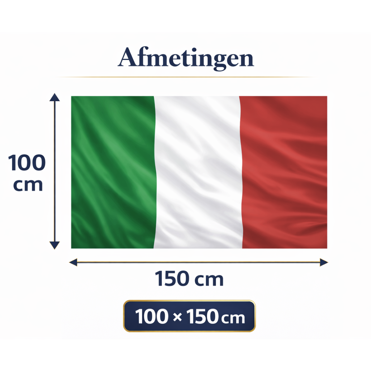 Italiaanse Vlag 100x150 cm – Italië Vlag Groen Wit Rood – Supportersvlag voor WK, EK, Voetbal & Evenementen