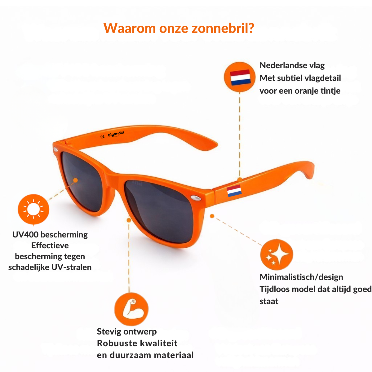 Oranje zonnebril
