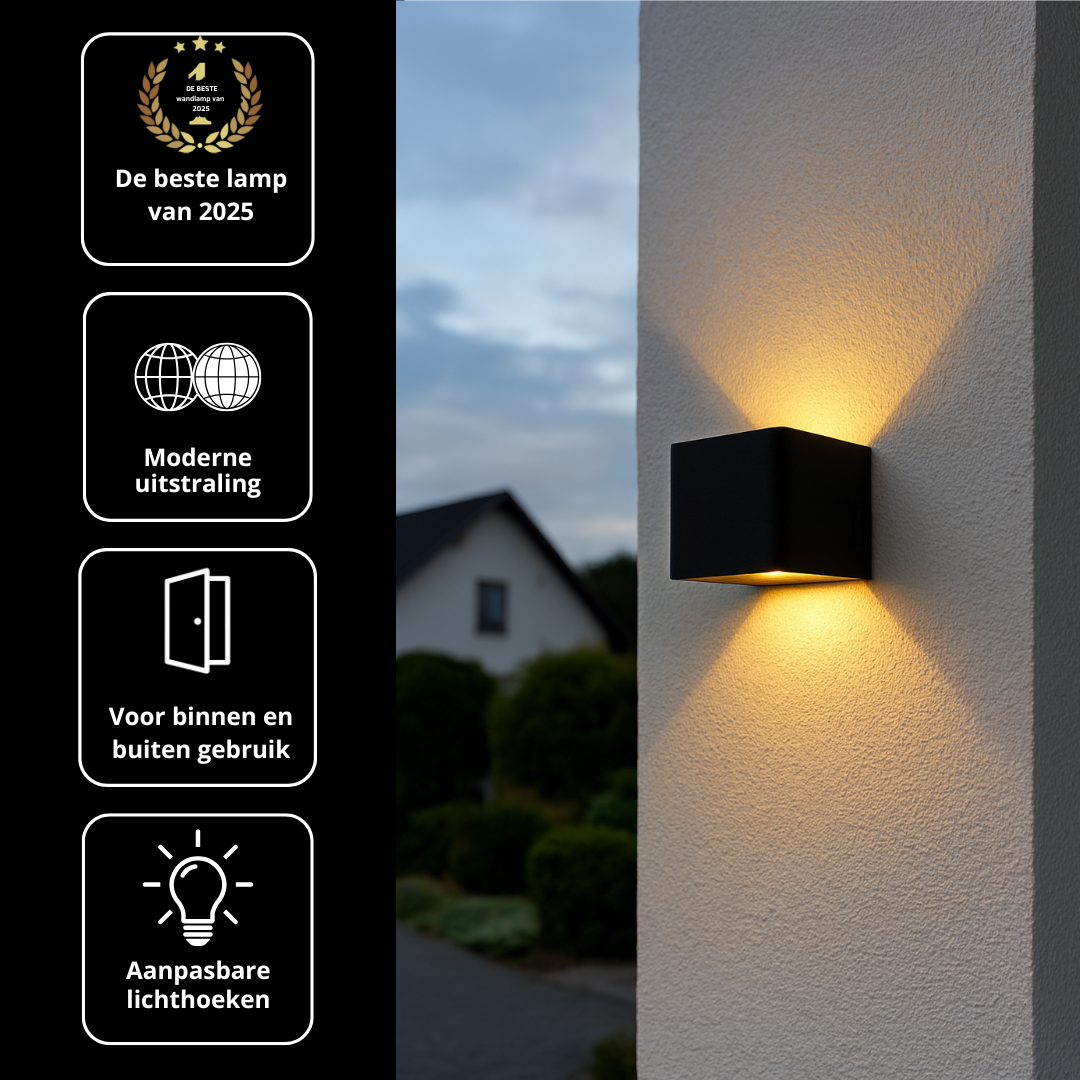 Gigandia ™ luxe buiten wandlamp op netstroom | Warm wit licht
