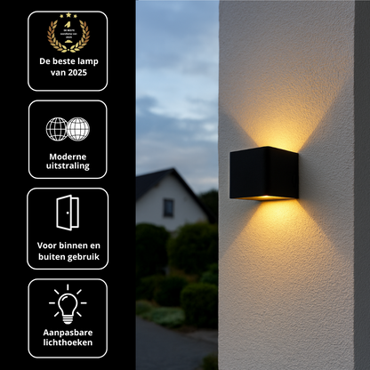 Gigandia ™ luxe buiten wandlamp op netstroom | Warm wit licht