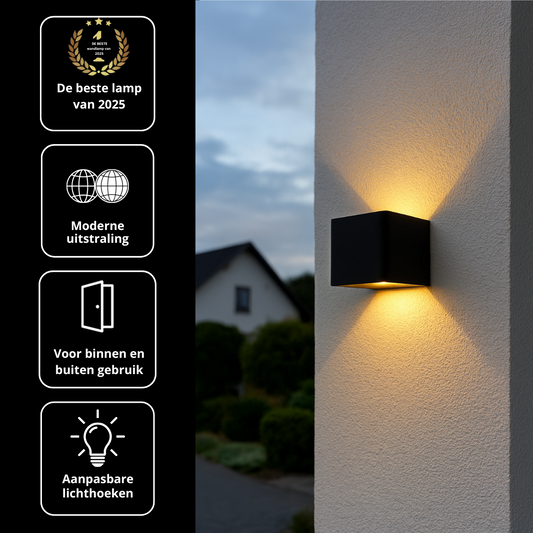Gigandia ™ luxe buiten wandlamp op netstroom | Warm wit licht