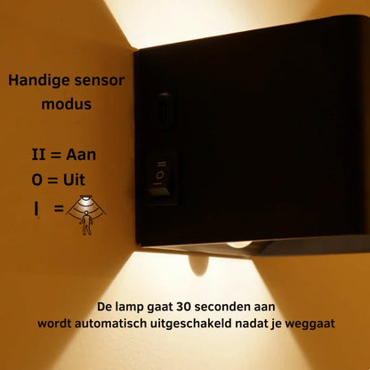 Draadloze RGB Binnen Wandlamp met Bewegingssensor & Dimbaar Licht - Oplaadbaar (60 Dagen Batterijduur) - van Gigandia | Gigandia