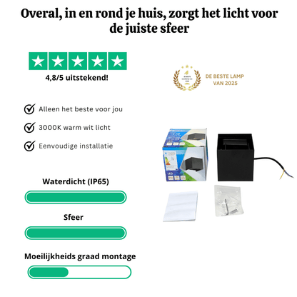 Gigandia ™ luxe buiten wandlamp op netstroom | Warm wit licht - van Gigandia | Gigandia